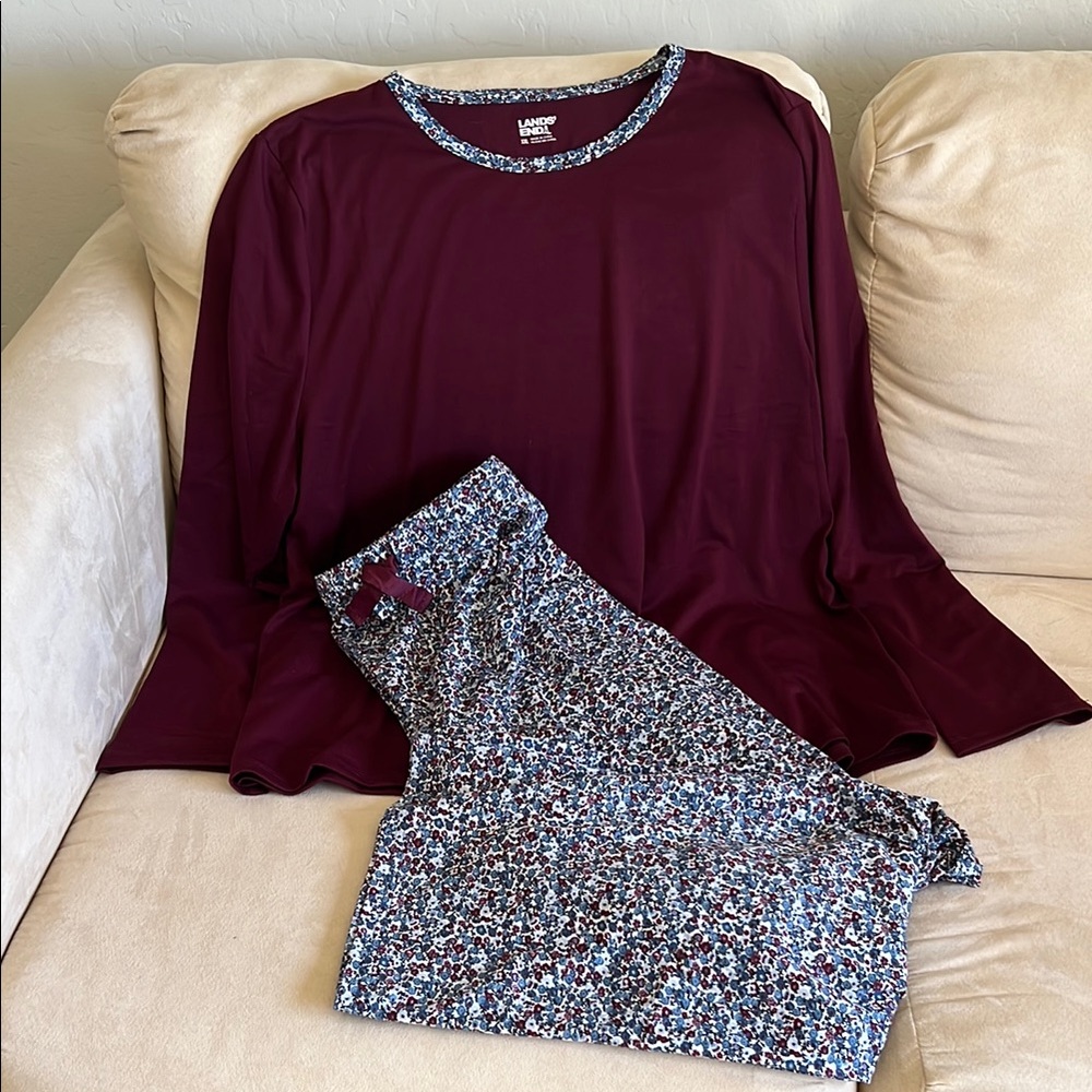 XXL Land’s End Burgundy Pajama Set